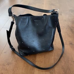 All Saints Black Purse with metal studs